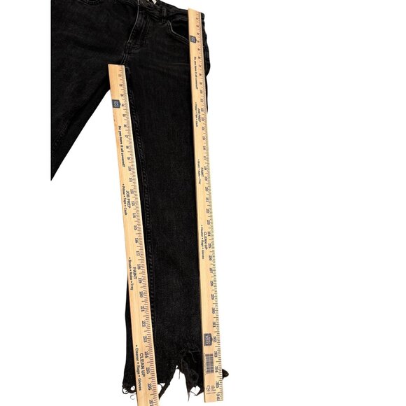 Maje Paris Distressed Black Ecowash Straight Leg Jeans Size 36 (US 4) - Picture 4 of 8